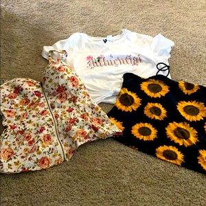 Three crop tops